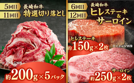 【12回定期便】長崎和牛4名[ECS075] 牛肉 牛肉定期便