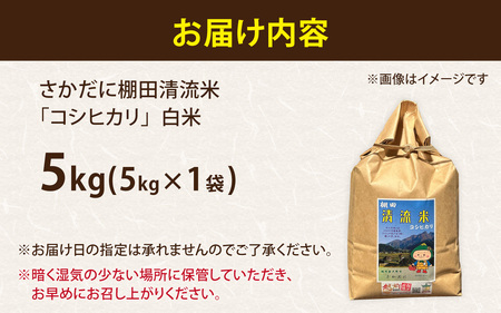 【令和7年産 新米】【福井県大野市】さかだに棚田清流米！(コシヒカリ)5kg「今話題の、あのバンドのロケ地！」