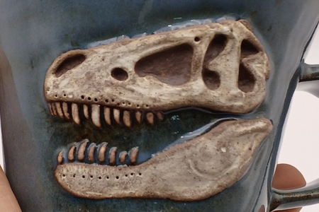 益子焼 恐竜マグカップ T-rex AMNH 5027 大石窯 益子町 BW004-6