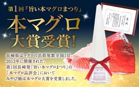 本マグロ大賞受賞 みやび鮪 たたき 約200g （約2～3人前） ・ 【訳あり】 みやび鮪 切り落とし 端っこちゃん 約300g （約3～4人前） 合計約500g 訳アリ わけあり 理由あり 鮪 まぐろ 本マグロ 本鮪 本まぐろ タタキ トロ 魚 九州 長崎県 長崎市 冷凍
