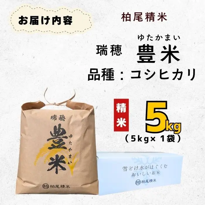 コシヒカリ 5kg【豊米】コシヒカリ 長野県 飯山市（7-52B）