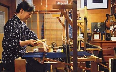 手織り作州絣 ロングテーブルクロス 1枚 360mm×1,800mm ／ 絣 手織り 作州絣 綿 民芸品 伝統工芸 岡山県 美咲町