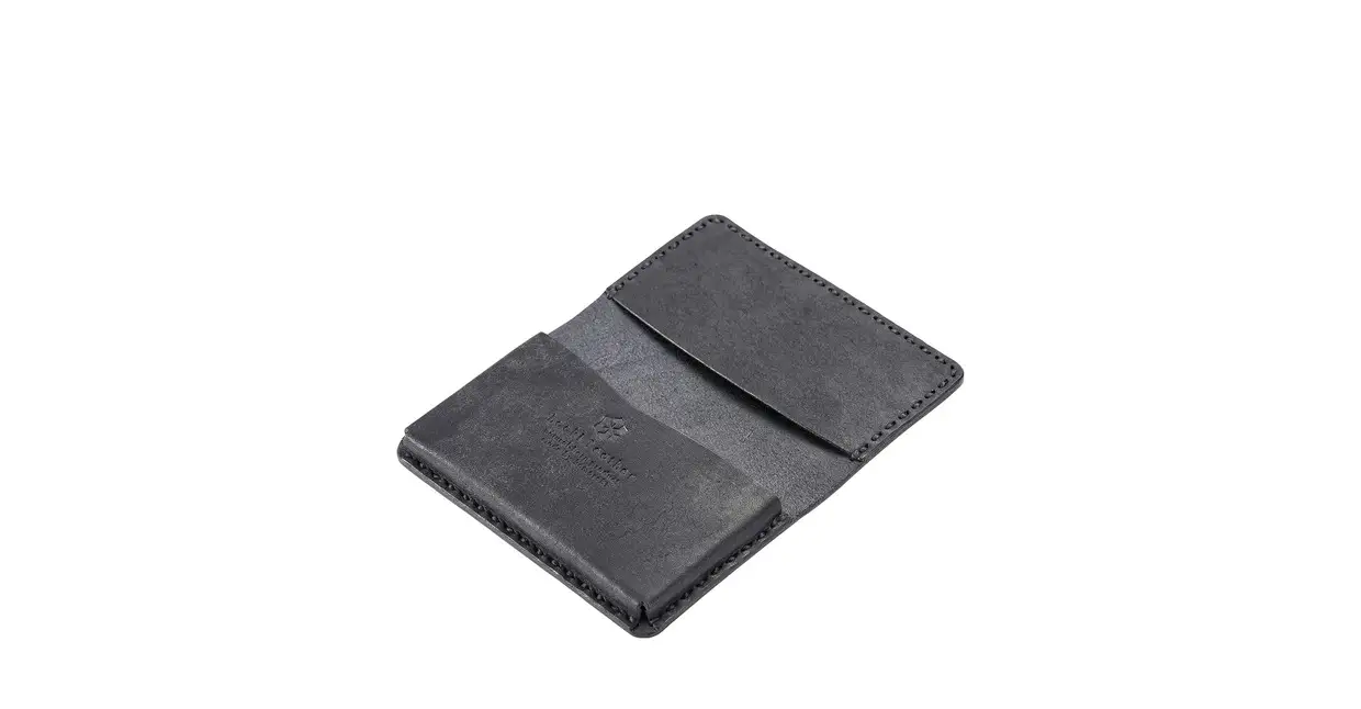 豊岡財布 haaki Leather カードケース HLC500 ネロ /  カード入れ 名刺入れ 革 革小物 牛皮革 メンズ レディース プエブロレザー 手縫いのステッチ ハンドメイド シンプル デザイン 無地 KOMOREBI 木和田正昭商店