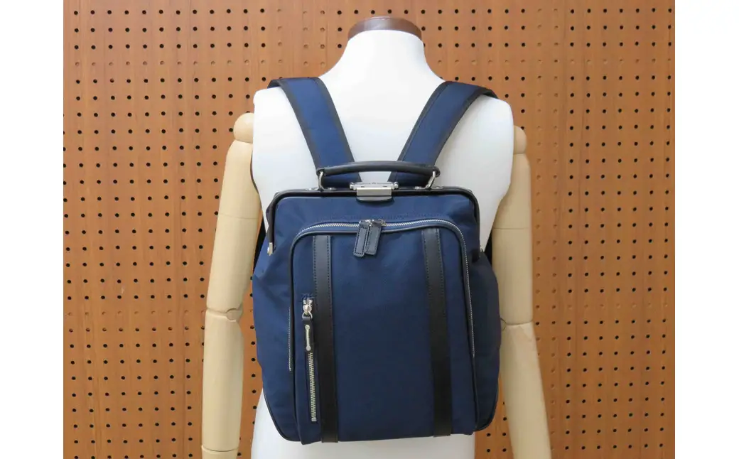 エビータダレスリュック(No.4999-60) ネイビー / リュック ダレス式開閉 軽量 撥水 開口部が大きい 出し入れがしやすい リュックサック バッグ かばん カバン 鞄 日本製 木和田株式会社