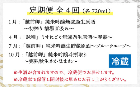 【数量限定】【4回お届け】田辺酒造の日本酒 【720ml】4本　E-008002