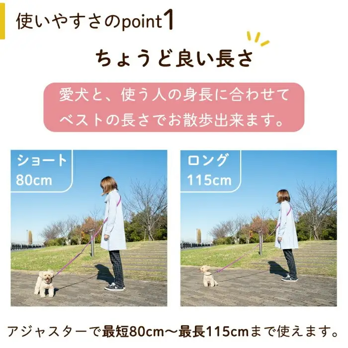 ショルダーリード1頭引き 絡まない 肩掛け ハンズフリー 165g | 犬用 犬リード 肩掛け たすき掛け 手持ち 多機能リード お散歩 外れ防止設計 安心設計 日本製 ペットグッズ ペット用品 おしゃれ 可愛い プレゼント 贈り物 てるべる 埼玉県 越谷市