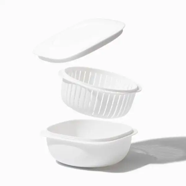 蒸気であたためる冷凍ごはん容器　6個組【4色から好きなカラーを選べる】 ホワイト 【like092-1】
