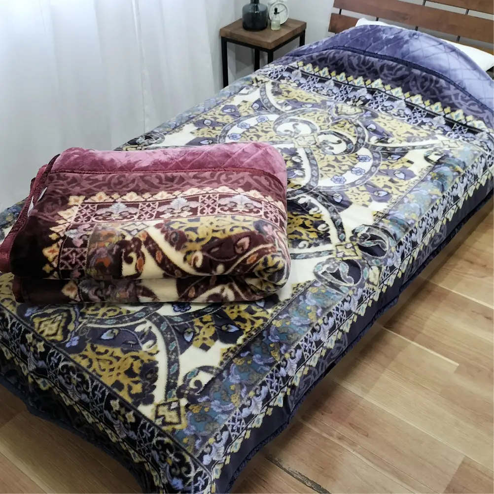 【シングル2枚組】贅沢カシミヤウール混わた入り嵩高毛布 (140×200cm)×１セット（ピンク1枚・ブルー1枚）  CAK-161-2P