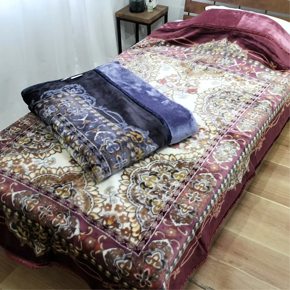 【シングル2枚組】吸湿発熱シルキータッチ2枚合わせ毛布(140×200cm)×1セット（ピンク1枚・ブルー1枚）  YO-4800-2P