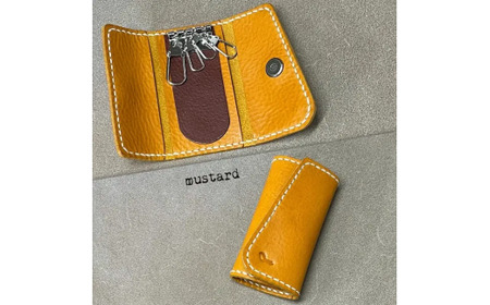 【革小物one】slim key case（スリムキーケース）マスタード BTDN057