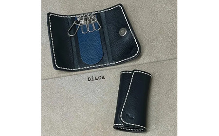 【革小物one】slim key case（スリムキーケース）ブラック BTDN064