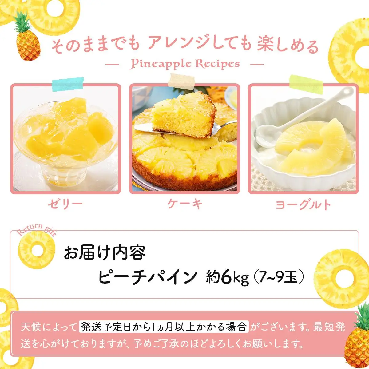 【2027年先行予約】ピーチパイン 約6kg 