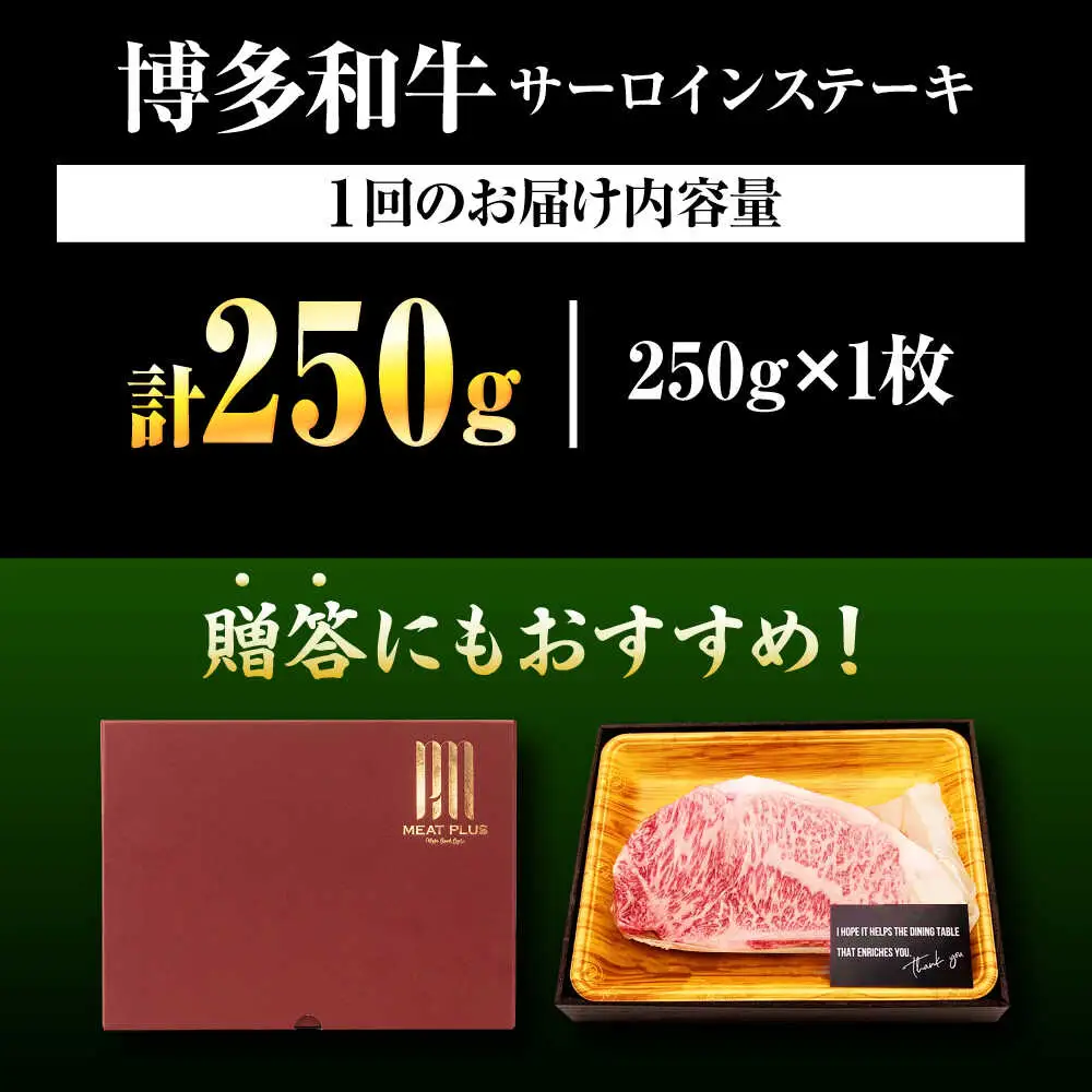 【全12回定期便】【A4-A5】博多和牛 サーロインステーキ 250g(250g×1枚) [BGAB117]
