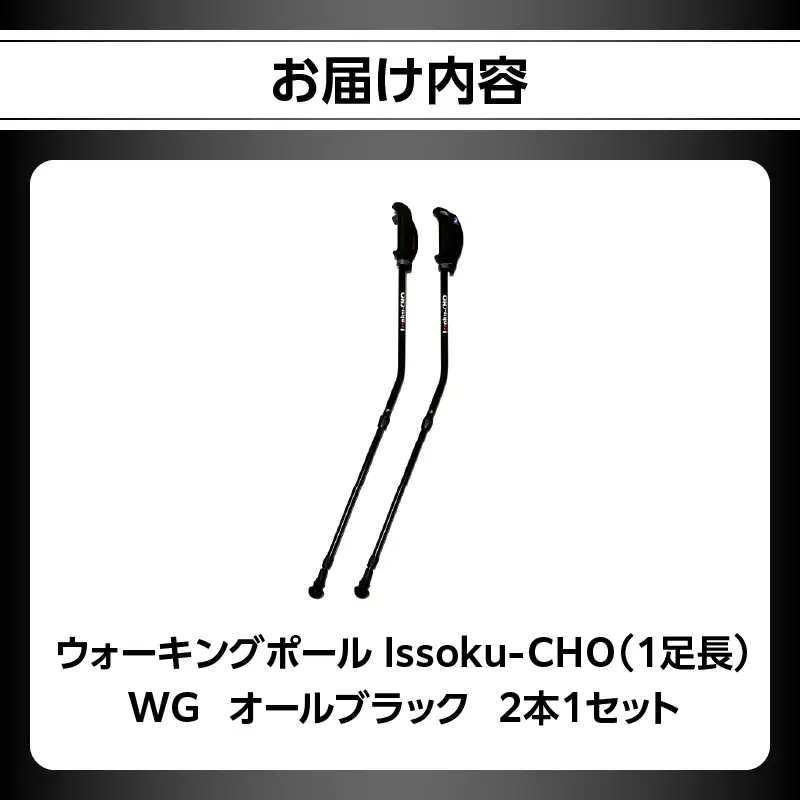 ウォーキング Issoku-CHO（1足長） WG オールブラック 2本1セット R17014