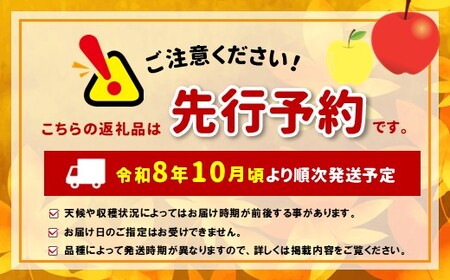 【先行受付】信州産 訳ありりんご【品種おまかせ】約３kg( 8～12玉)　【秋映・シナノスイート・シナノゴールド・名月・サンふじ・グラニースミス・あいかの香り】