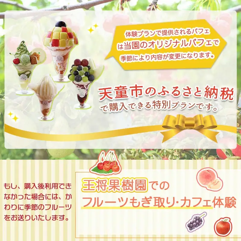 王将果樹園 & カフェ 体験 プラン チケット くだもの狩り 山形県 天童市