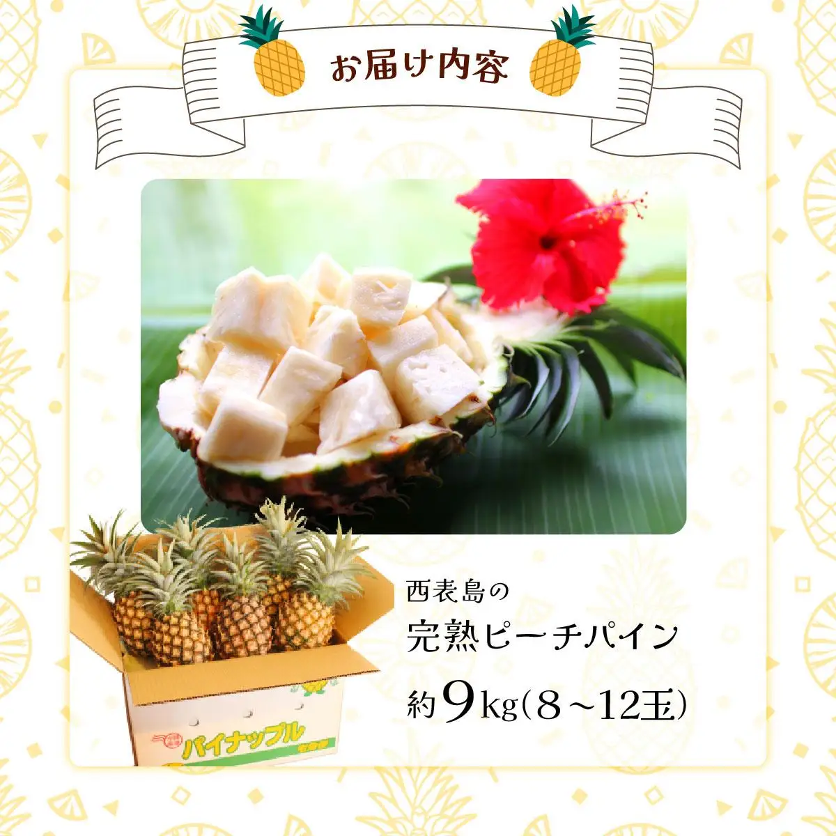2027年 先行予約 西表島の完熟ピーチパイン 9kg (8～12玉)【嘉本商店 完熟 果物 フルーツ】お届け：5月中旬～6月中旬頃【042-a005】