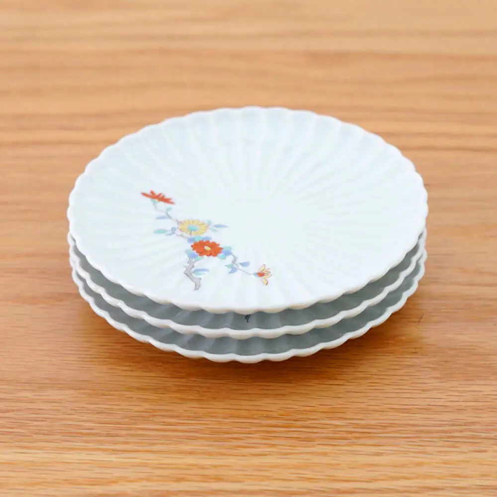 【波佐見焼】花しのぎ 取皿 錦3柄セット ざくろ・柿・菊【団陶器】[PB208]