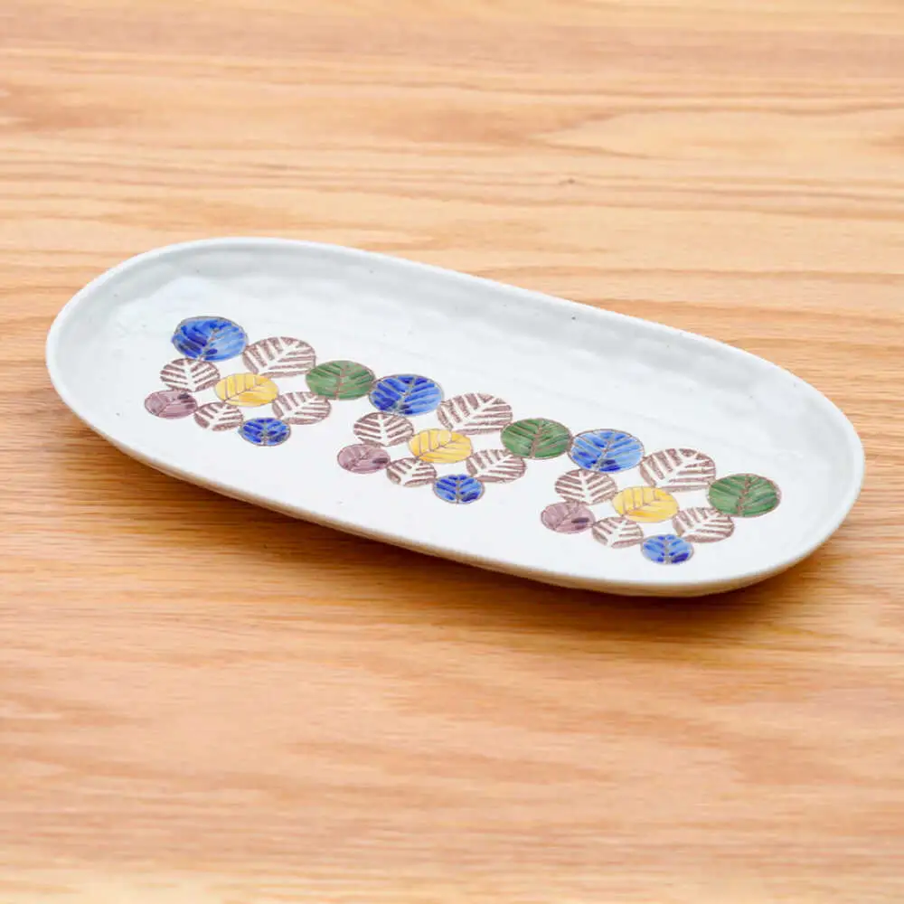 【波佐見焼】軽々楕円皿 葉っぱ 2色セット【団陶器】[PB232]