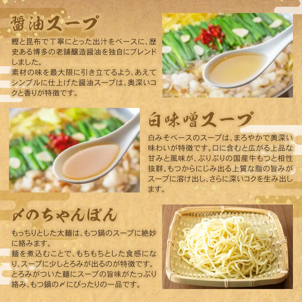 Z08-33 博多名物よりどり鍋セット(水炊き2～3人前・もつ鍋 醤油・白味噌各2人前) 水炊き もつ鍋