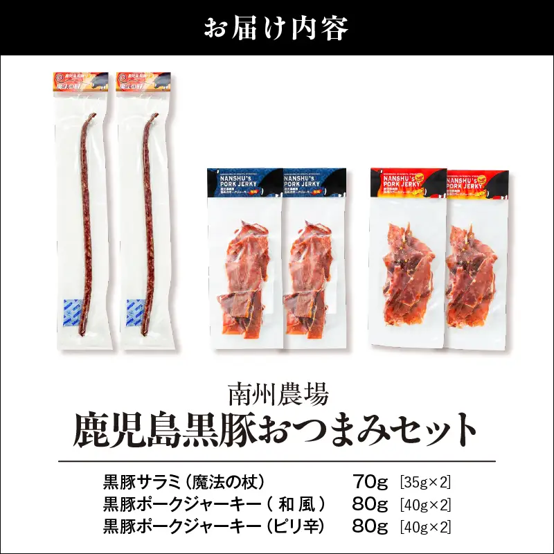 鹿児島 黒豚 おつまみ セット KN005-014 肉 豚肉 加工食品