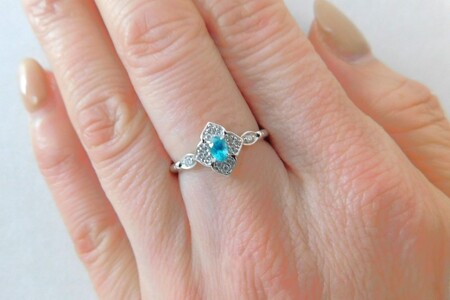 【ふるなび限定】【一点もの】Pt900　ブラジル産パライバトルマリン（0.12ct）ダイヤモンドリング　K56　K06119-H　FN-Limited-SP