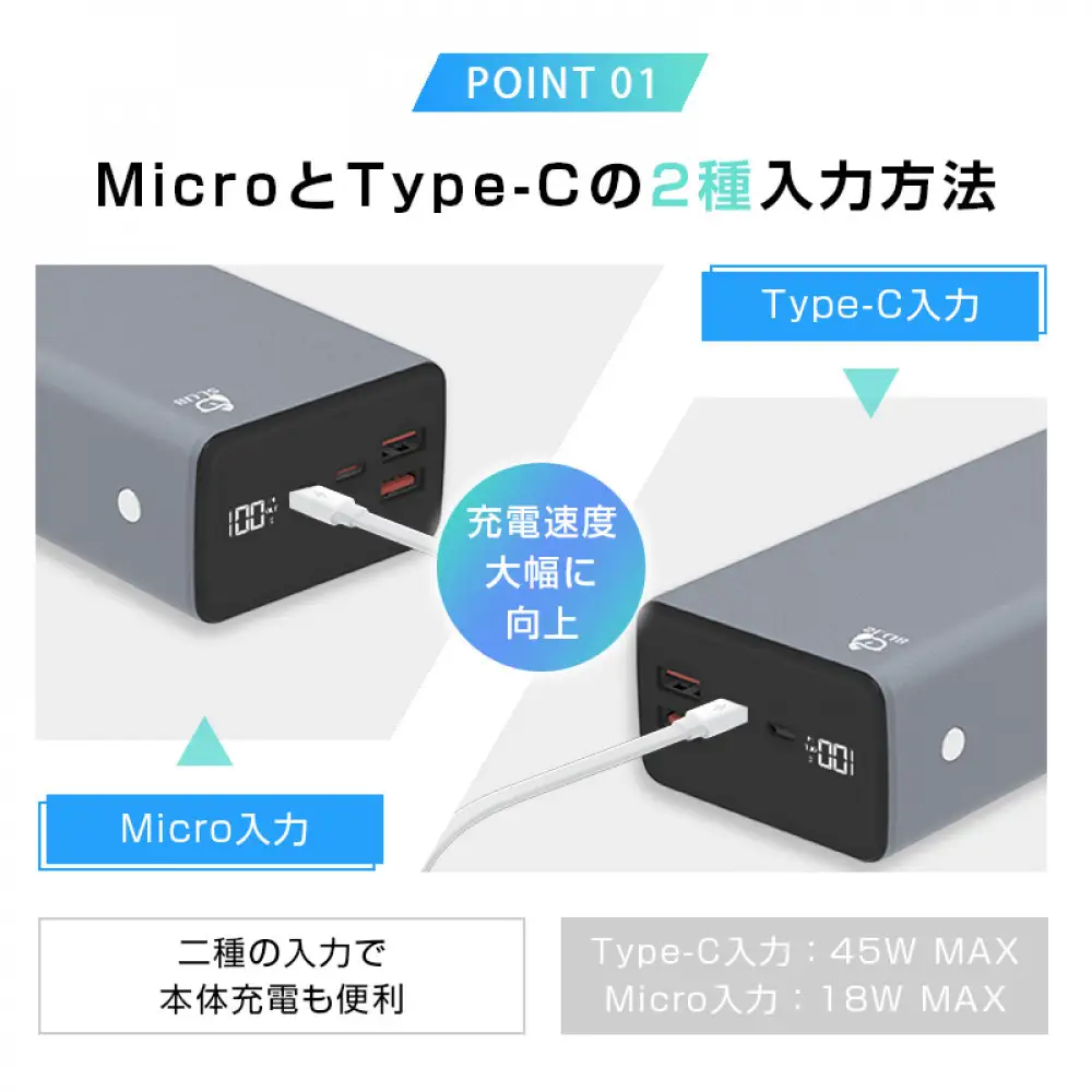 モバイルバッテリー 40000mAh パワーバンク 大容量 防災電源 ノートPCを充電 Type-C 65W 超急速充電 SCP/VOOC対応 3つ出力 三台同時充電 残電量表示 安全保護機能搭載 防災グッズ PSE認証済 【PL保険加入済み製品・安心】
