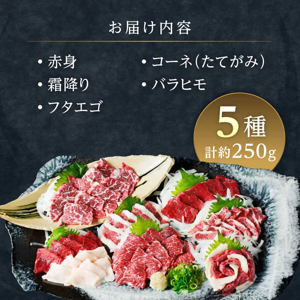 馬刺し 5種 約250g 馬刺し食べ比べ[AYAT022]