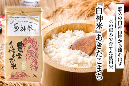 日本酒・米 セット 白神米 あきたこまち 秋田県産 2kg【白米】令和7年産 日本酒 純米吟醸「白神こまち」720ml