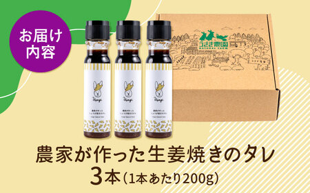 農家が作った生姜焼きのタレ 3本セット ギフトボックス入り【うさぎ農園】[AYDJ011]