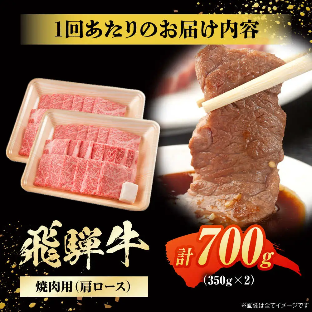 【6回定期便】飛騨牛 焼肉用肩ロース 700g / 浅井商店[AWBJ016] 飛騨牛