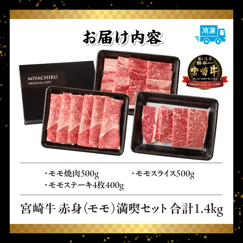 宮崎牛 モモ満喫セット(焼肉500g・スライス500g・ステーキ400g) 宮崎牛 牛肉 お肉 国産牛 ブランド牛 和牛 焼肉 スライス ステーキ すき焼き 肉じゃが セット 霜降り 贈答用 贈答 贈り物 プレゼント 記念日 誕生日 内祝い グルメ BBQ 焼き肉 アウトドア ミヤチク お祝い ホームパーティー おもてなし _Tk031-019