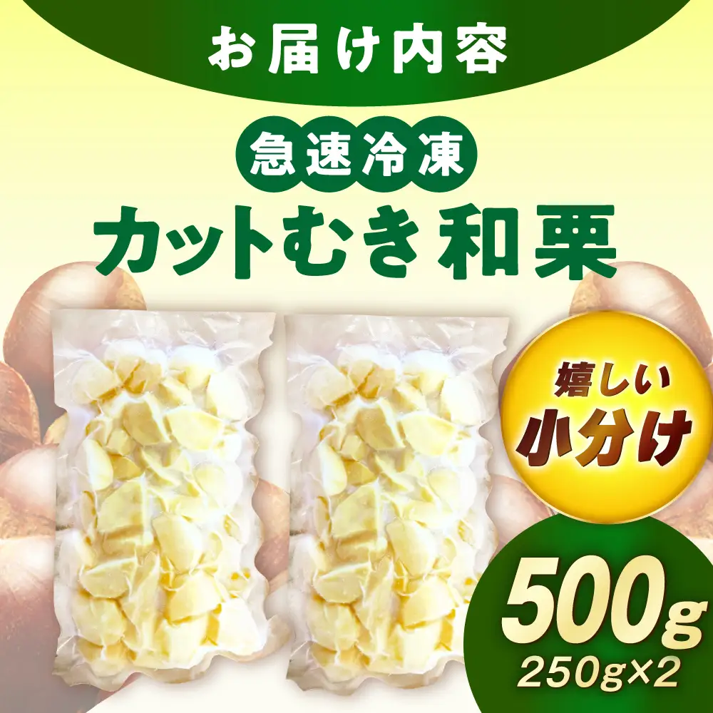 【先行予約】冷凍むき栗「日本栗」 カット500g（250g×2P） / 恵那市 / えな笠置山栗園 [AUAV006]