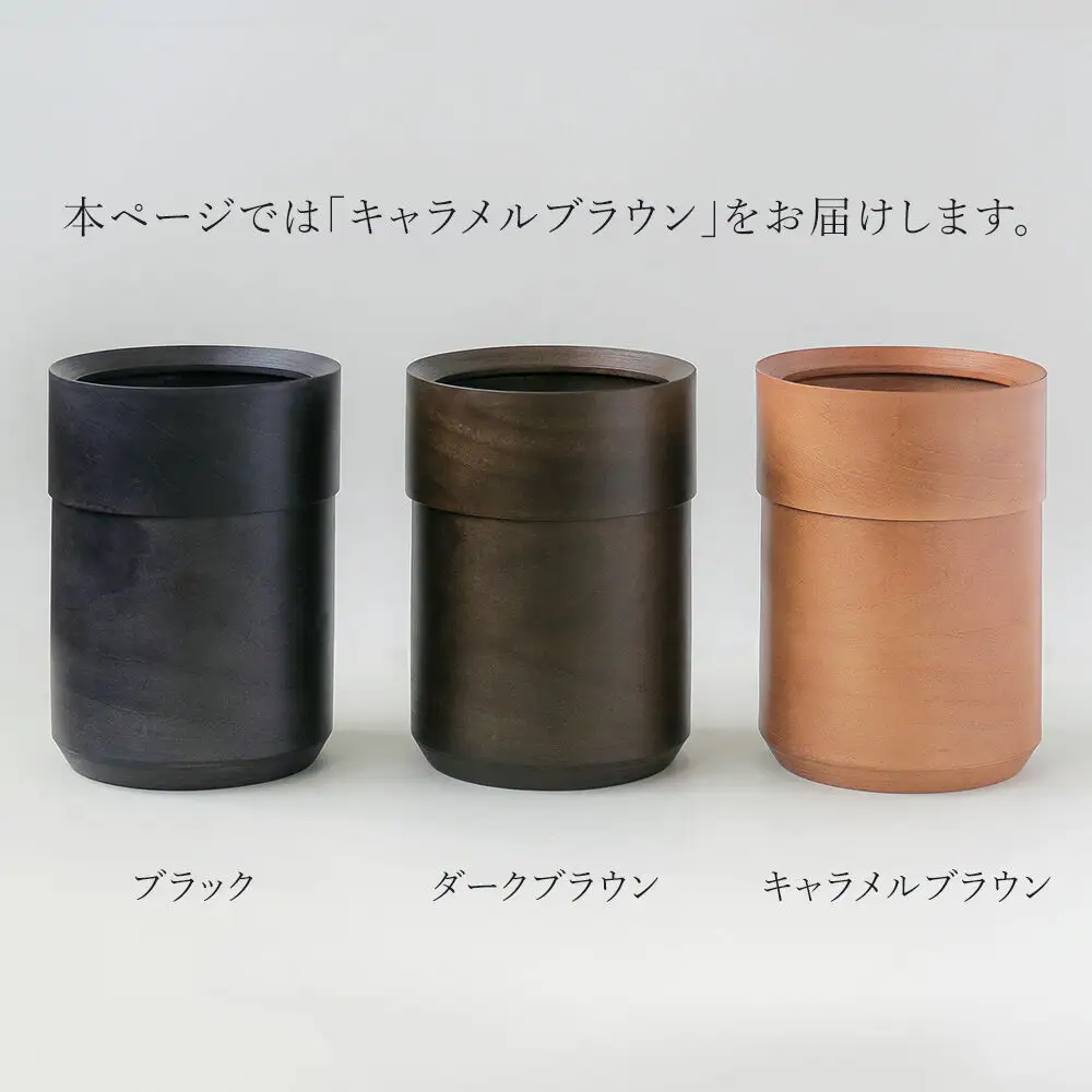 BUNACO 袋の見えないダストボックス（キャラメルブラウン） ブナコ ゴミ箱 木製家具 おしゃれ  シンプル