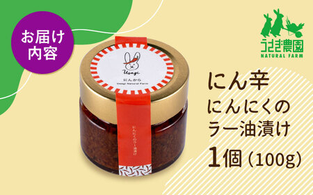 にん辛 にんにくのラー油漬け (100g×1個)【うさぎ農園】[AYDJ003]