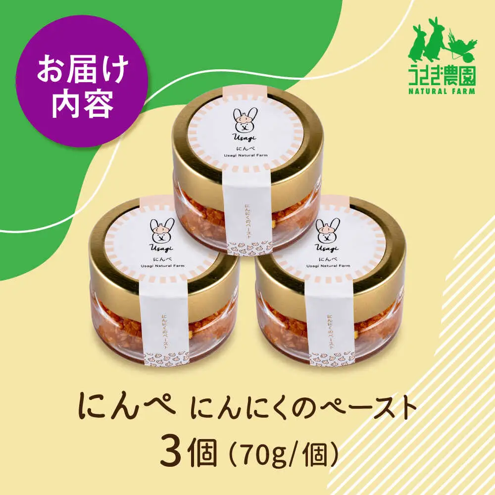 にんぺ にんにくのペースト 3個セット (70g×3個)【うさぎ農園】[AYDJ008]