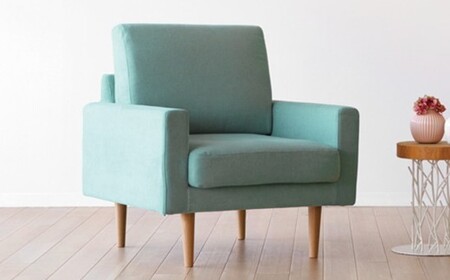 【ライトブルー】 高野木工 LEO SOFA レオソファ 1人掛け オーク脚 【5年保証】 ソファ インテリア 家具 1人用 九州 福岡県 筑後市