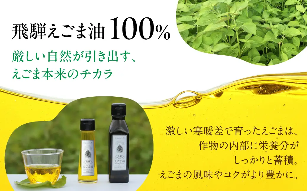 【ふるなび限定】飛騨生搾り えごま油 100g×2本| 荏胡麻油 油  FN-Limited-PR