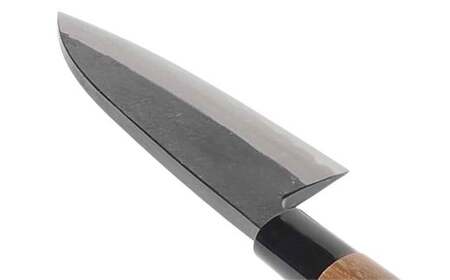 【土佐打刃物】 出刃包丁 黒打ち仕上げ ダマスカス 両刃 刃長15cm 土佐打ち刃物 極上品 和包丁 捌き包丁 黒打ち包丁 