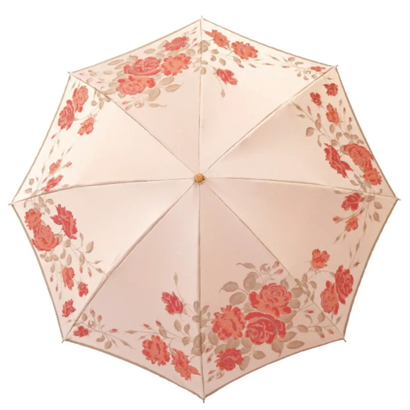 【槙田商店】晴雨兼用折りたたみ傘　絵おり　バラ　ピンク｜送料無料 槙田商店 傘 雨傘 おしゃれ レディース 贈答 プレゼント ギフト 母の日 誕生日 日本製 女性 長傘 晴雨兼用 ブランド 高品質 婦人用 日傘 UV加工