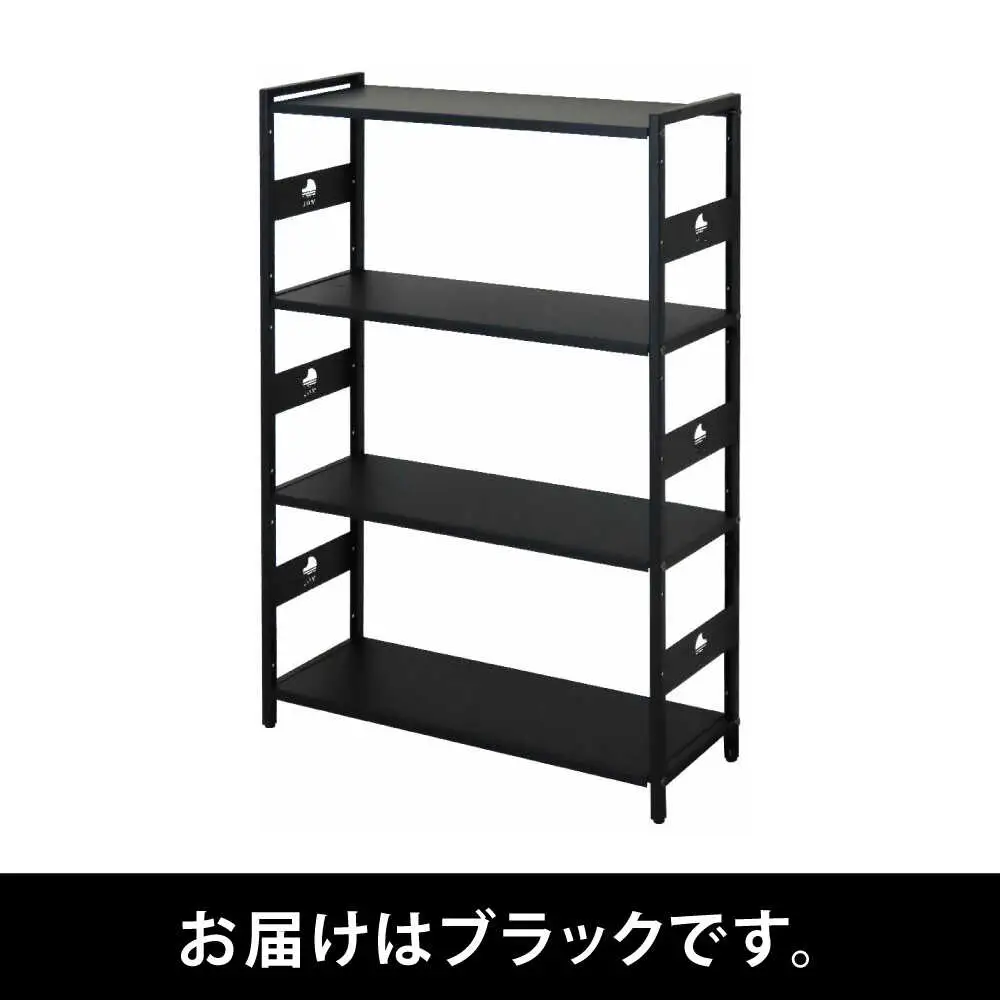 M.O.L アイアンシェルフ 4段 幅80cm×奥行30cm ブラック MOL-XS804(BK) [VBZ024]家具 棚 組み立て インテリア
