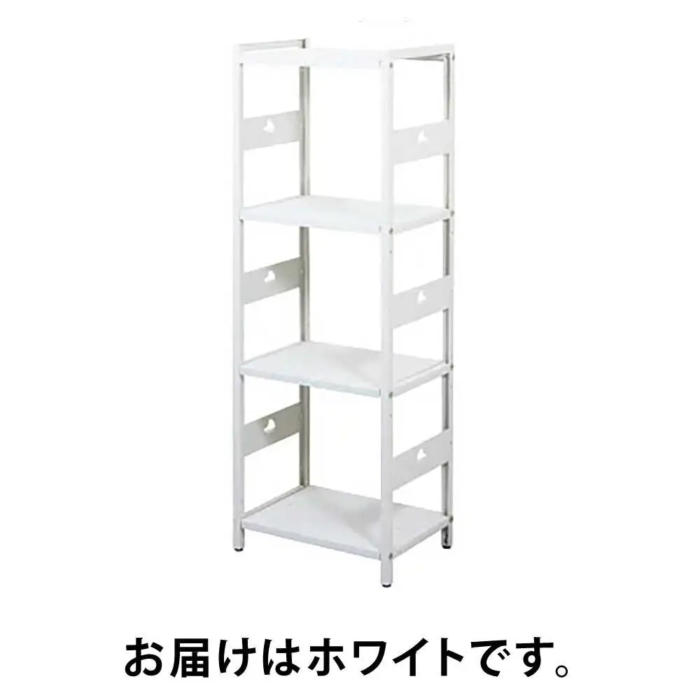 M.O.L アイアンシェルフ 4段 幅42cm×奥行30cm ホワイト MOL-XS424(WT) [VBZ025]家具 棚 組み立て インテリア