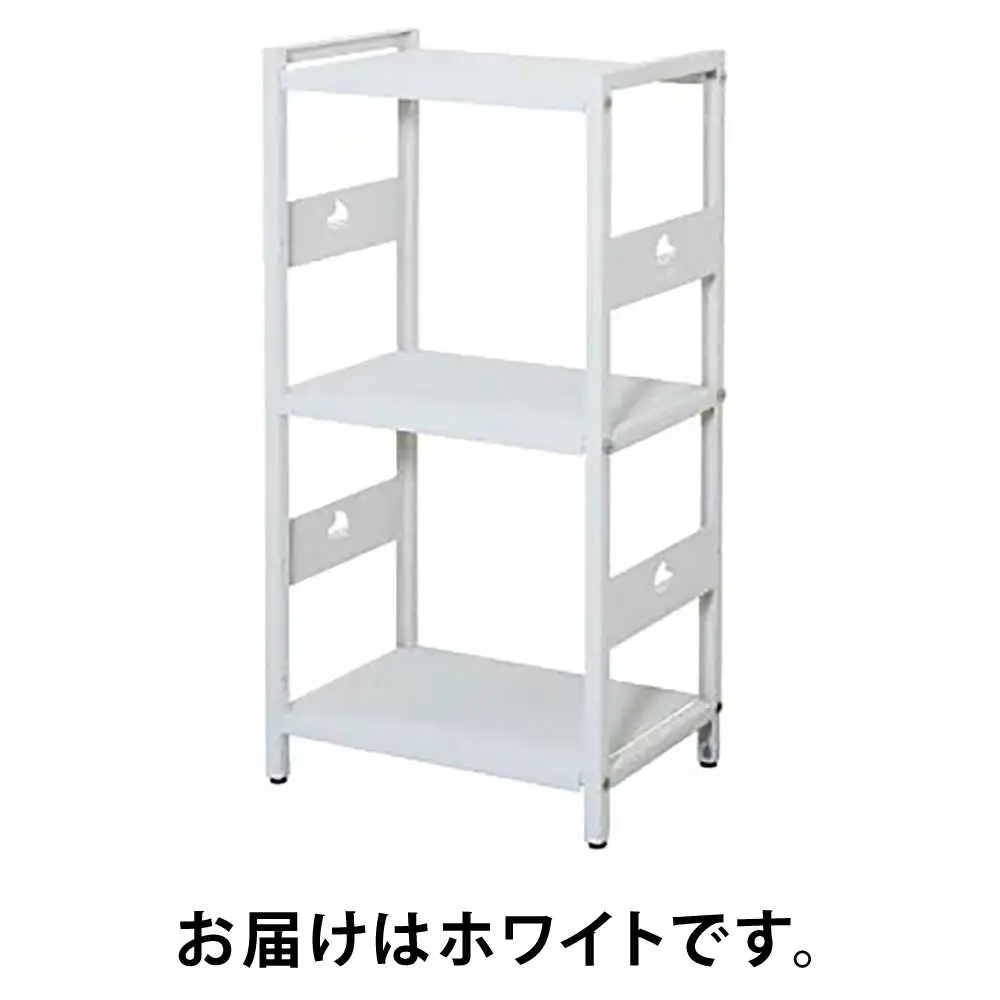 M.O.L アイアンシェルフ 3段 幅42cm×奥行30cm ホワイト MOL-XS423(WT) [VBZ029]家具 棚 組み立て インテリア