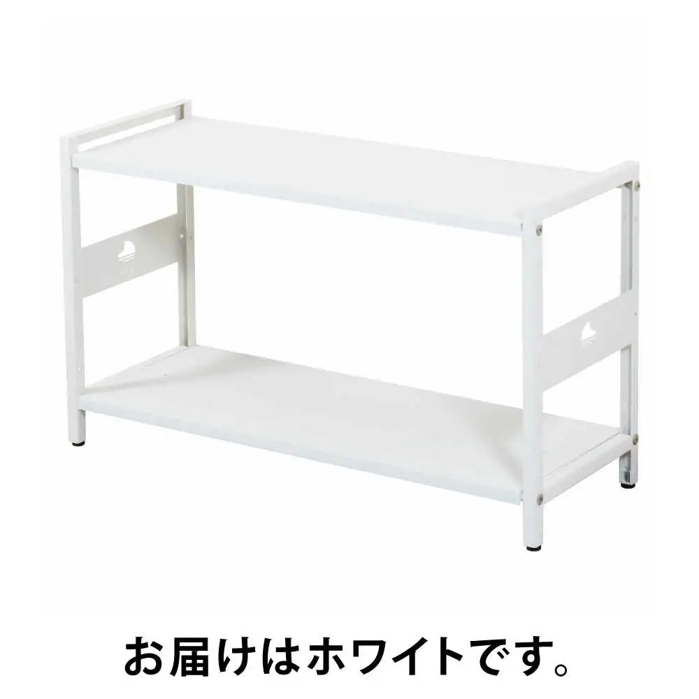 M.O.L アイアンシェルフ 2段 幅80cm×奥行30cm ホワイト MOL-XS802(WT) [VBZ031]家具 棚 組み立て インテリア