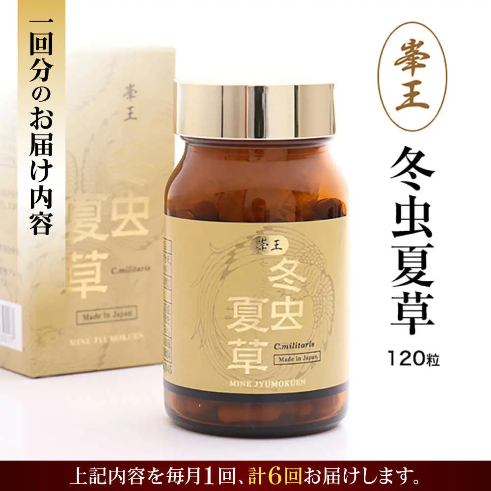6回定期冬虫夏草 峯王120粒カプセル国産冬虫夏草GAP認証[AYBM030]