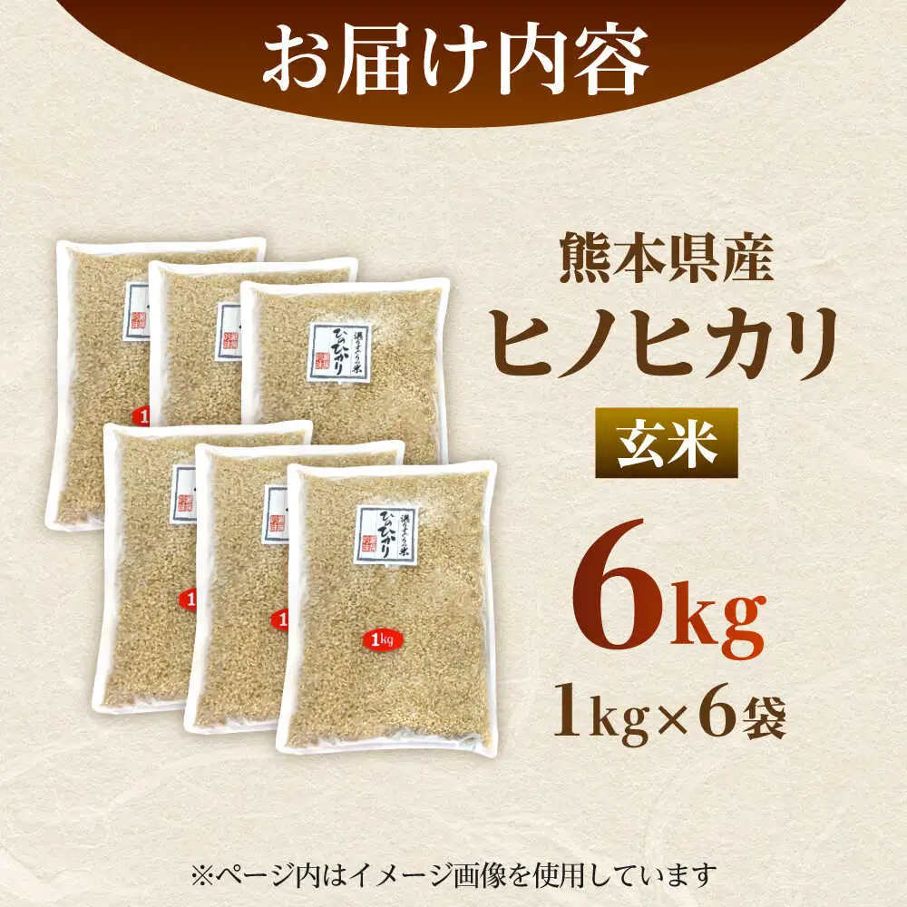  ヒノヒカリ　玄米6kg（1kg×6袋） 【株式会社　岩下農園】[ZFS004]