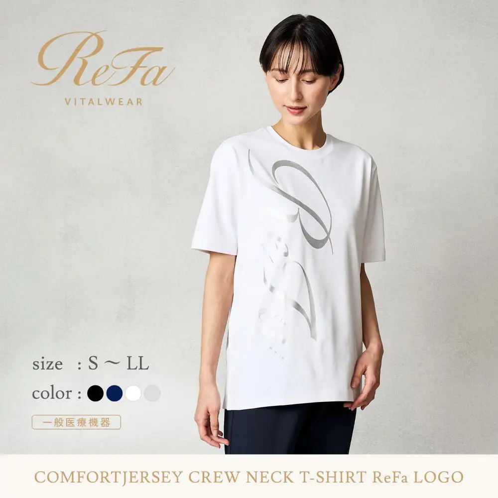 【ブラック Sサイズ】リファ バイタルテック コンフォートジャージー クルーネックTシャツ ReFaロゴ