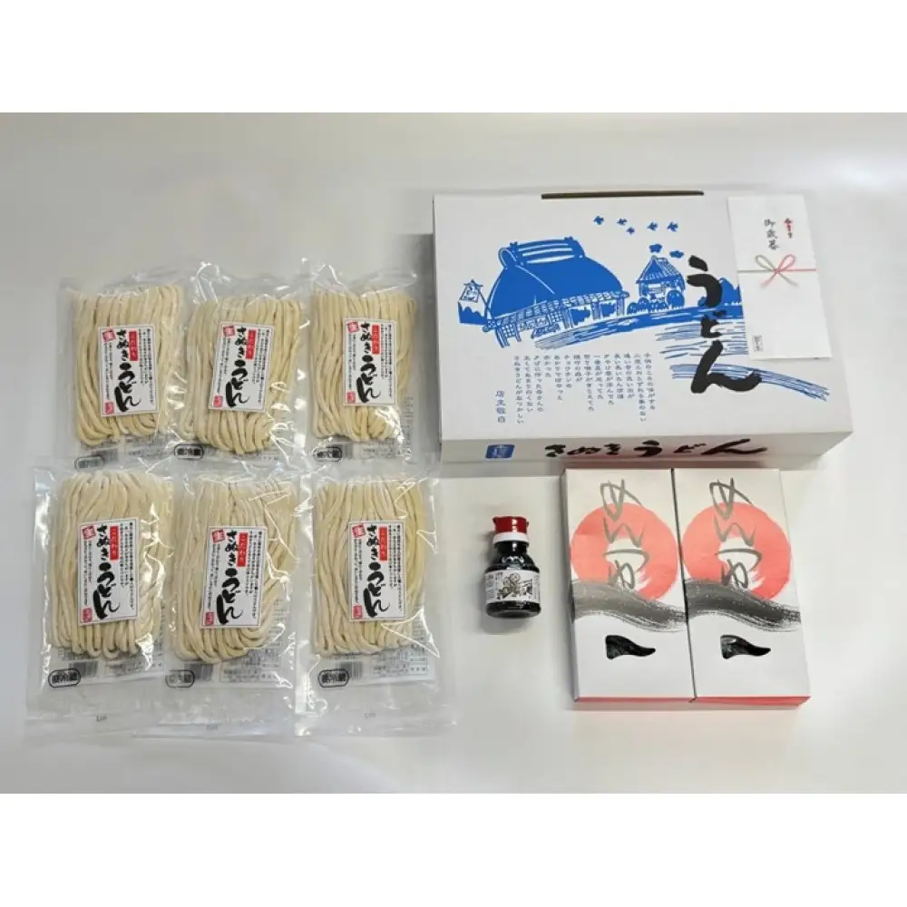 【お歳暮】【坂出のうどん】こだわりのさぬきうどん　こだわりさぬきうどん300ｇ×６袋  /  かけだし１人前×６個   /  ぶっかけだし１人前×６個  /　いりこだし醤油100ml×１本