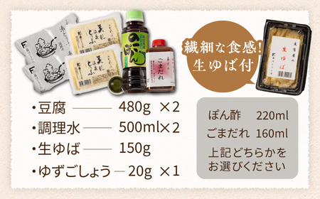嬉野温泉湯どうふ2丁＋生ゆばセット藤川とうふ店 [NBT003]