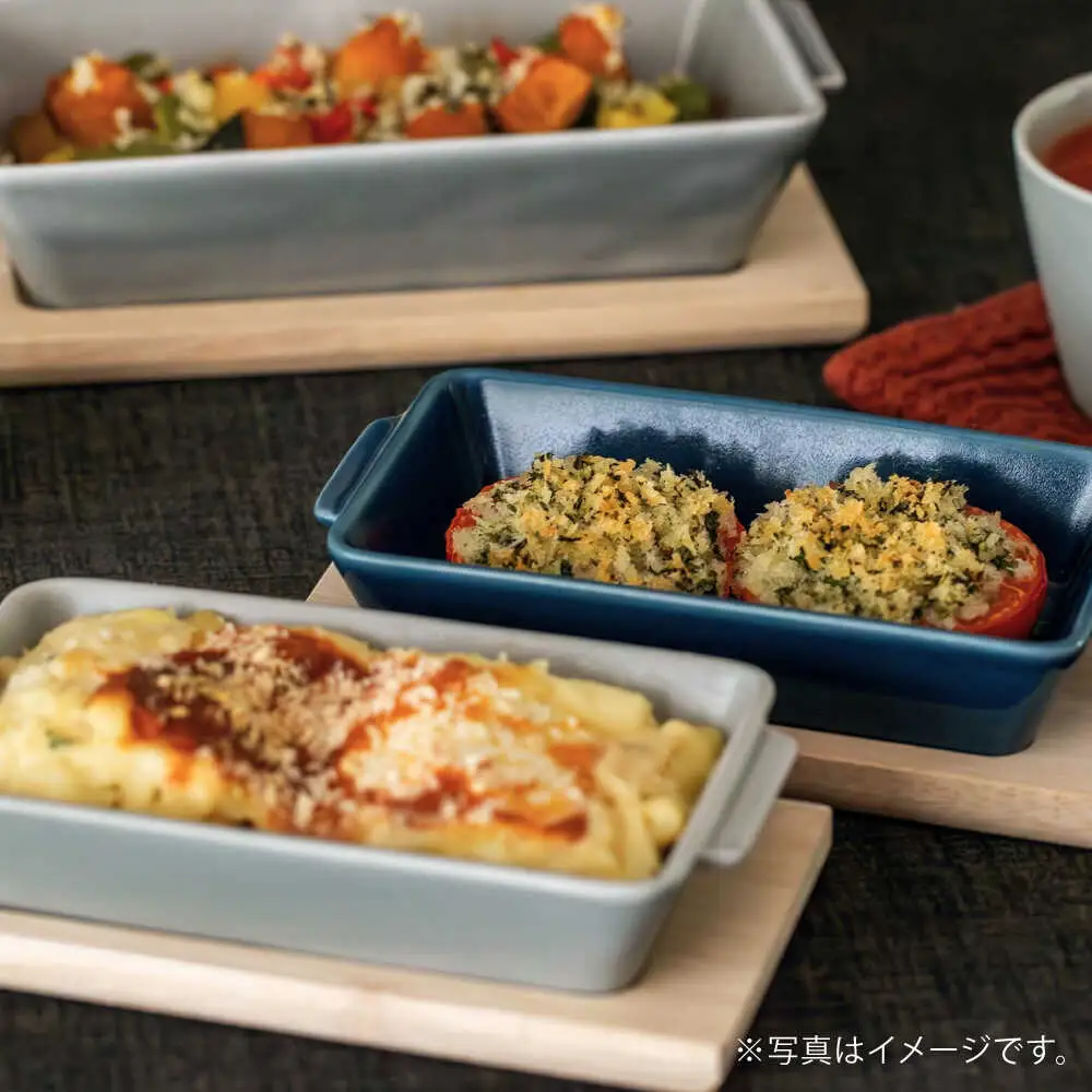 【波佐見焼】OVENWARE スクエア M〈ブルー・グレー〉2点セット【西海陶器】[OA511]